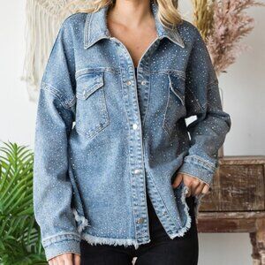 Veveret All Over Sparkle Denim Jacket